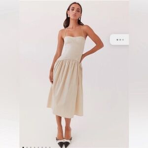 SOLD Peppermayo Cream Midi Dress